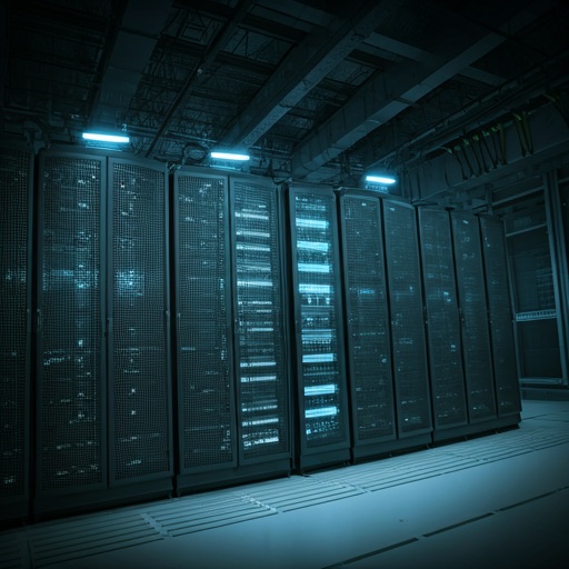 Server hardware in a dark technical environment